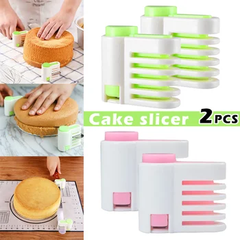 

2 Pcs Even Cake Slicing Leveler Bread Cutter Slicer Durable Baking Kitchen Tools WXV Sale