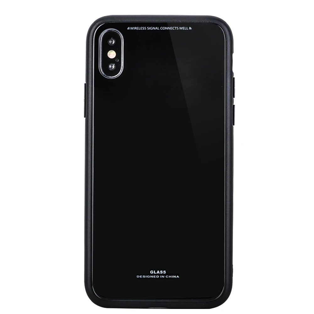 

Plain TPU plus glass Two in one Total package side and The side of TPU For iphone 6 6p 7 8 Plus and X Back cover Phone Case