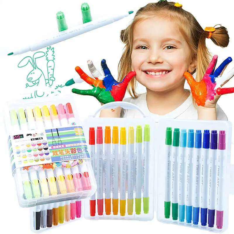 Melon Boy 36colors/Set Water Color Dual Head Brush Marker Highlighter