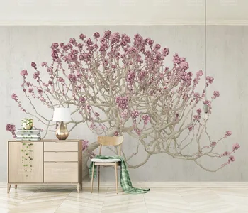 

Custom Any Size Mural Wallpaper 3d Stereo Blossoming Tree Modern Minimalistic Background Wall Painting Wallpaper