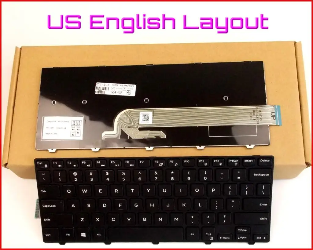 Новая английская версия клавиатуры для ноутбука Dell Inspiron 14-3000 Series 3451 3458 без