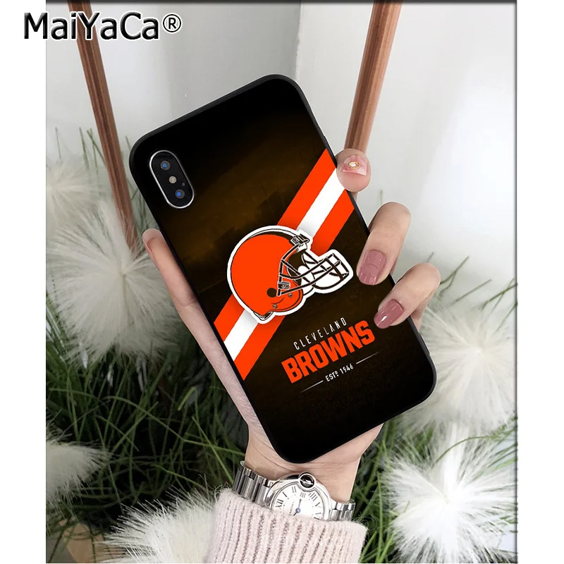 MaiYaCa Cleveland Browns TPU мягкий черный чехол для телефона, чехол для Apple iPhone 8 7 6 6S Plus X XS MAX 5 5S SE XR мобильных телефонов - Цвет: A12