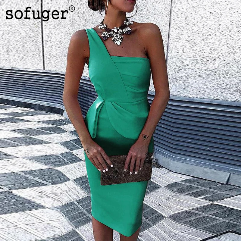 Rosa-vestidos-de-c-ctel-2019-funda-un-hombro-de-las-mujeres-chica-Sofuge-de-la (2)