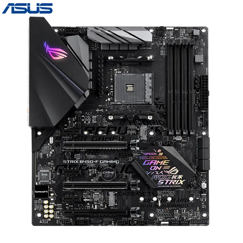 

ASUS REPUBLIC OF GAMERS Motherboard ROG STRIX B450-F GAMING AMD B450 Socket AM4 4xDDR4 DIMM ATX Gaming Desktop Motherboard