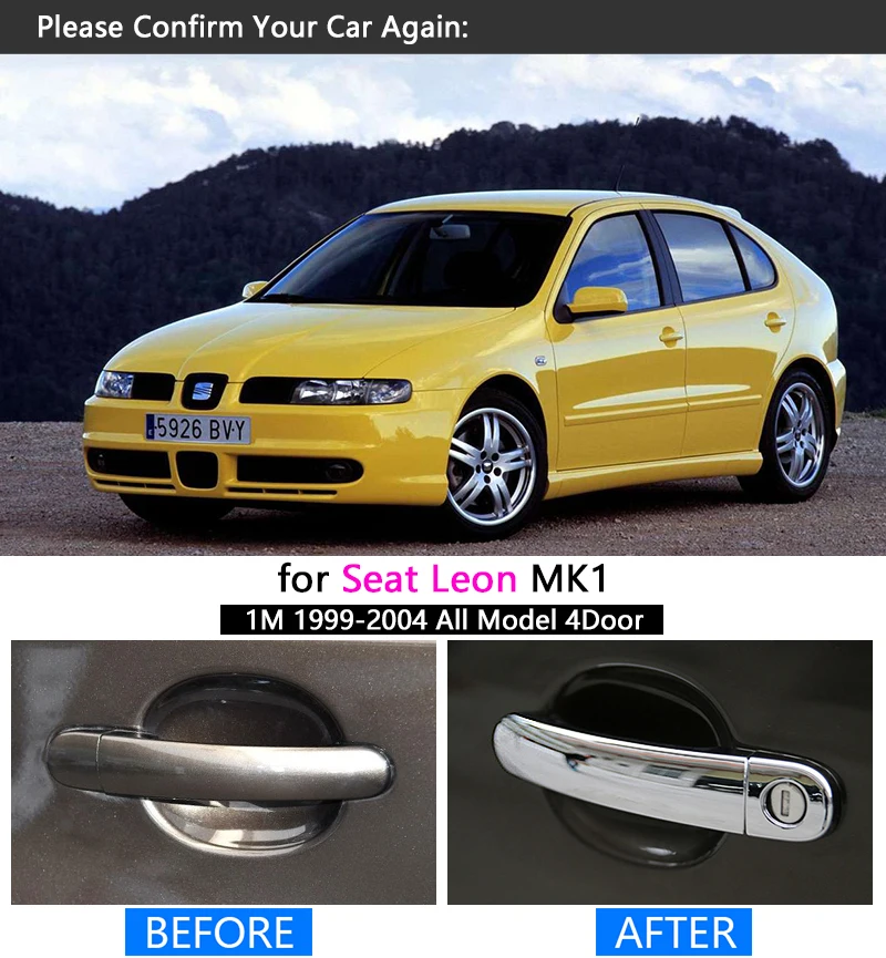 Для Seat Leon MK1 1999-2004 1 м роскошный хромированный чехол накладка набор 2000 2001 2002 2003 автомобильные аксессуары наклейки для стайлинга автомобилей