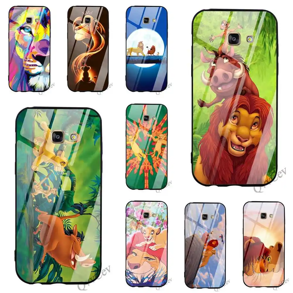 

Pattern The Lion King Tempered Glass Phone Case for Samsung S7 Cover Note 9 8 Galaxy Edge S8 S9 Plus S10 Soft