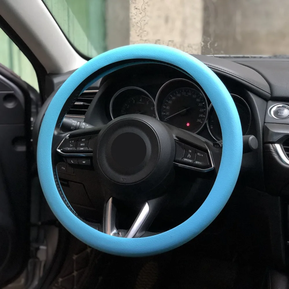 

Car Silicone Steering Wheel Cover For Ford Focus Fusion Escort Kuga Ecosport Fiesta Falcon Mondeo Taurus MUSTANG