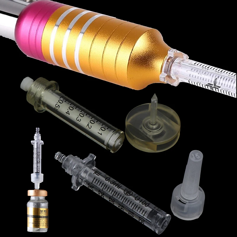 

Plastic 0.5ml/0.3ml Syringe Needle Ampoule Head For Hyaluron Gun Hyaluron Pen High Pressure Wrinkle Removal Water Syringe