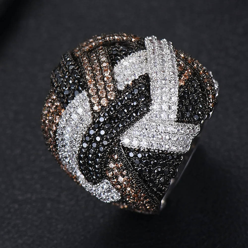 Online GODKI Monaco diseñador de lujo líneas de giro geometría circonio cúbico compromiso Dubai Naija anillos de dedo de novia joyería adiccion