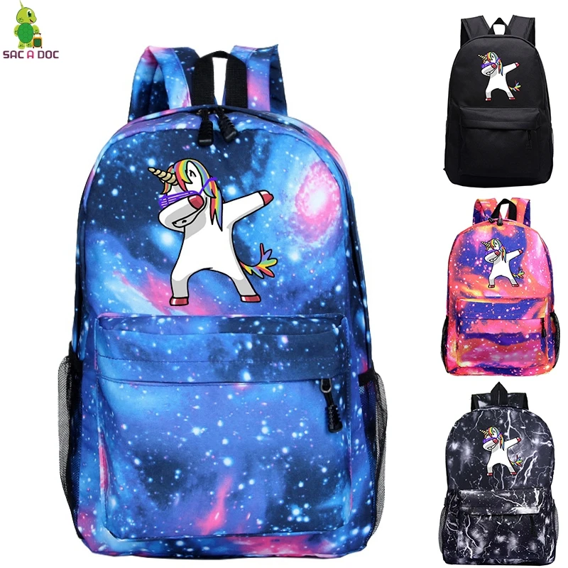 

New Dabbing Unicorn Backpack Teenager School Bags Mochila Unicornio Laptop Backpacks Dab Unicorn Travel Bagpack Mochila Escolar
