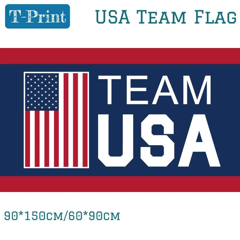 

Free shipping Team USA Flag 90x150cm Polyester Digital Print Banner With 2 Grommets 3x5ft For World Cup