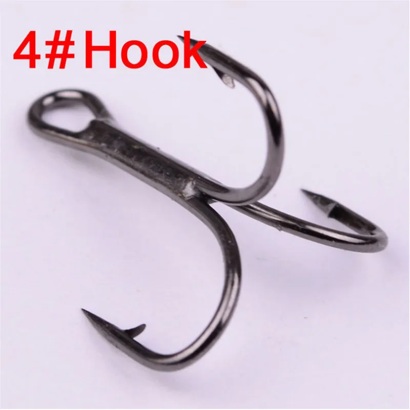 50Pcs/lot 2# 4# 6# 8# 10# Fishing Hook High Carbon Steel Treble Overturned Hooks Fishing Tackle Round Bend Treble Saltwater Bass
