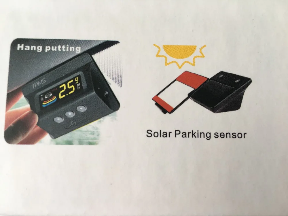 4 sensors Car styling wireless parking sensors/Solar charging + LCD display car detector parking assistance parking sensor