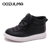 COZULMA Autumn Winter Rabbit Ear Children PU High Shoes Kids Snow Ankle Boots Girls Martin Sneakers chaussure enfant