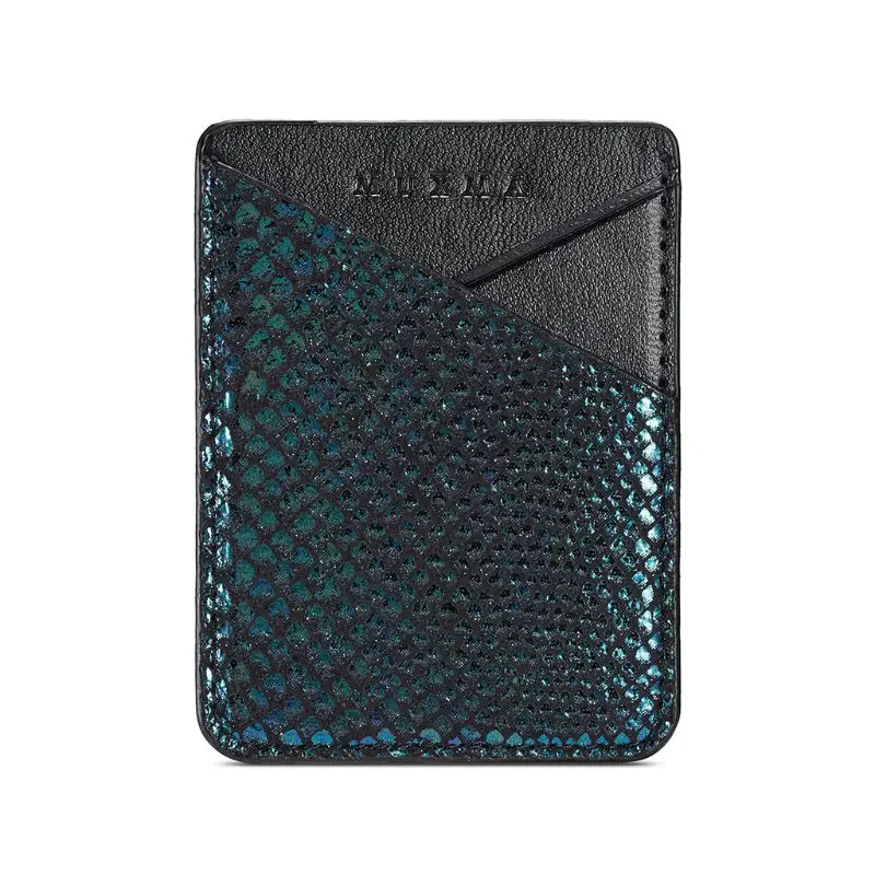 Ультра тонкий мобильный телефон ID держатель для карт Бумажник Кредитная карта карман на спине клей Стикеры - Цвет: black