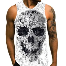 Мужская майка, летний модный топ без рукавов с 3D принтом, спортивный жилет для отдыха, бодибилдинг, одежда для фитнеса, Облегающая рубашка, debardeur