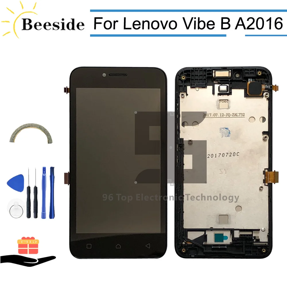 AA+ качественный ЖК-дисплей+ рамка для lenovo Vibe B A2016 A2016a40 A2016b30 A2016b31 ЖК-дисплей кодирующий преобразователь сенсорного экрана в сборе Замена