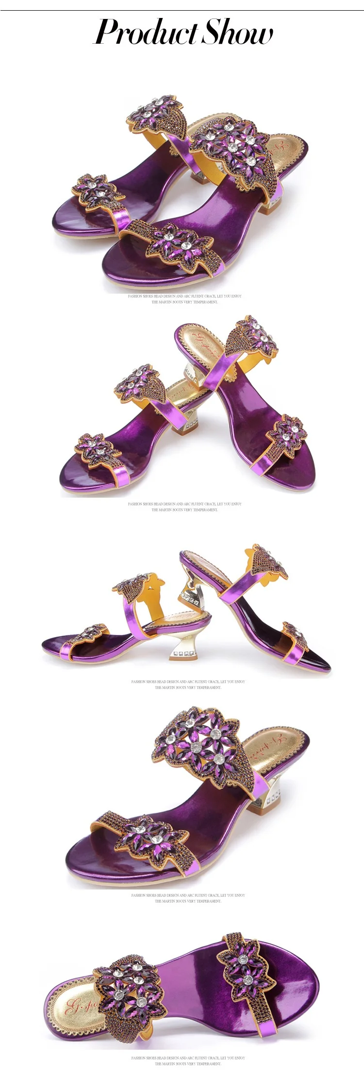 2016 Summer Diamond Purple Peep Toe High Heels Sandals For Sale Size 11 Hollow Female Korean Style Sexy Thick Womens Slippers4