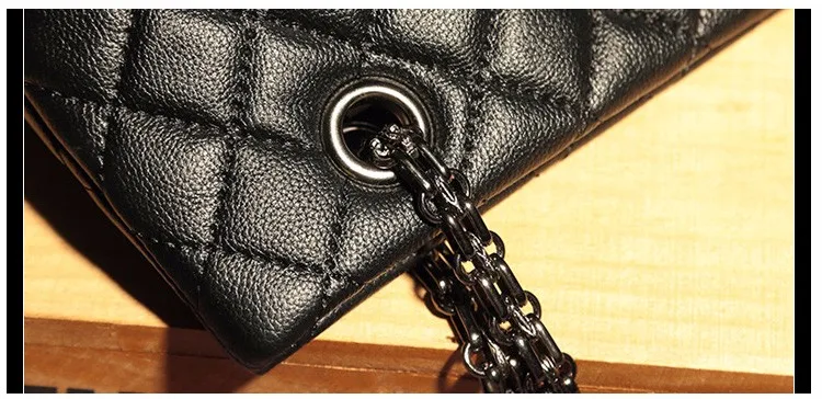 Роскошная Брендовая женская сумка в клетку, большая сумка-тоут, женские сумки, дизайнерские черные кожаные большие сумки через плечо с цепочкой, женская сумка-мессенджер
