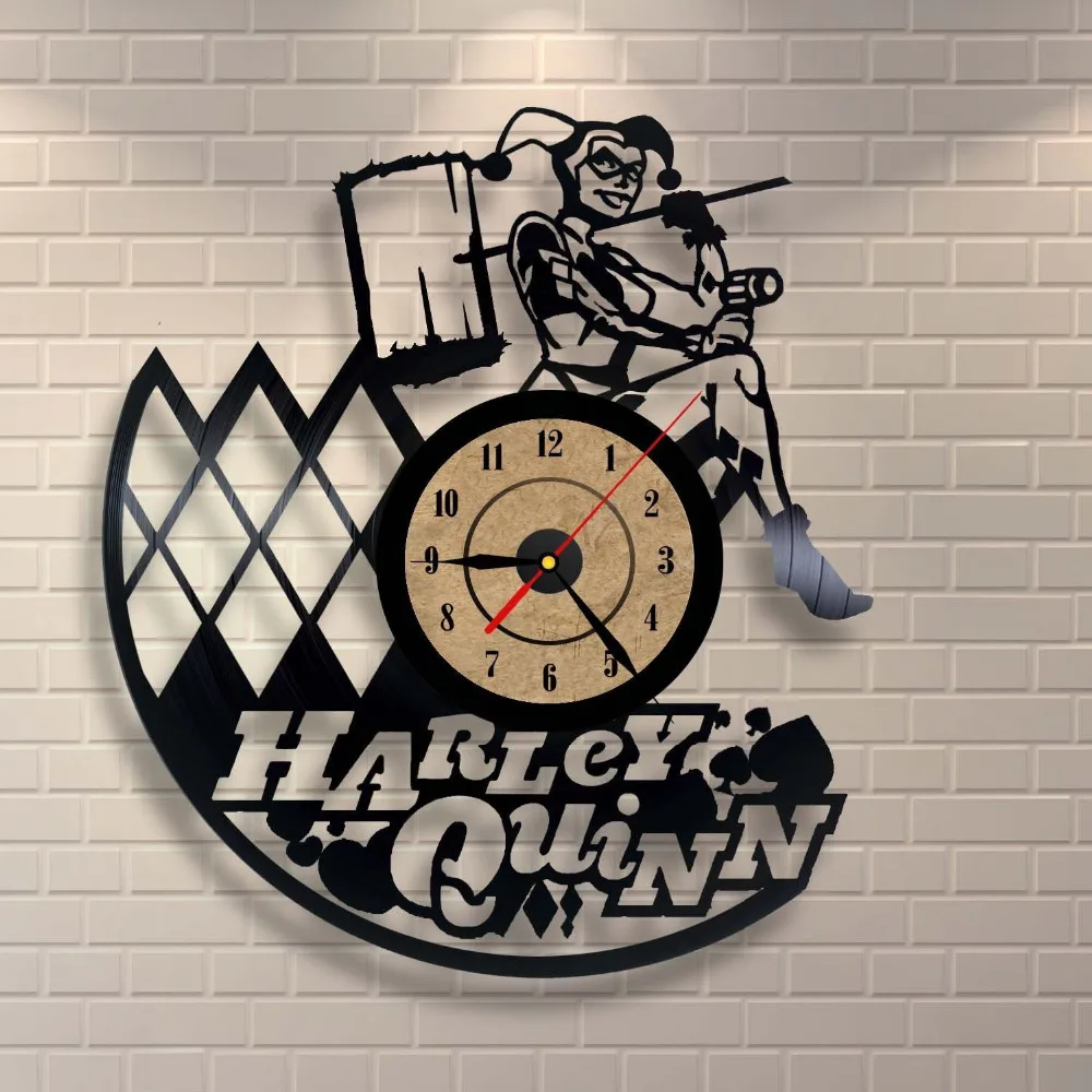 Vinyl Clock Harley Quinn Wall Decoration Gift For Him or Her in Wall