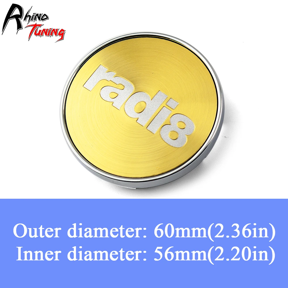 

4pcs 60mm 56mm radi8 Wheel Center Caps For Legacy GT MSW Wheels Emblem Auto Rim Hub Cap Accessories