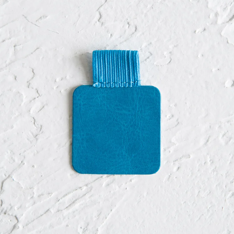 Цветной кожаный зажим для ручек от Fromthenon, самоклеющиеся держатели для ручек Moleskine Bullet, канцелярские принадлежности для офиса и школы - Цвет: Square Blue
