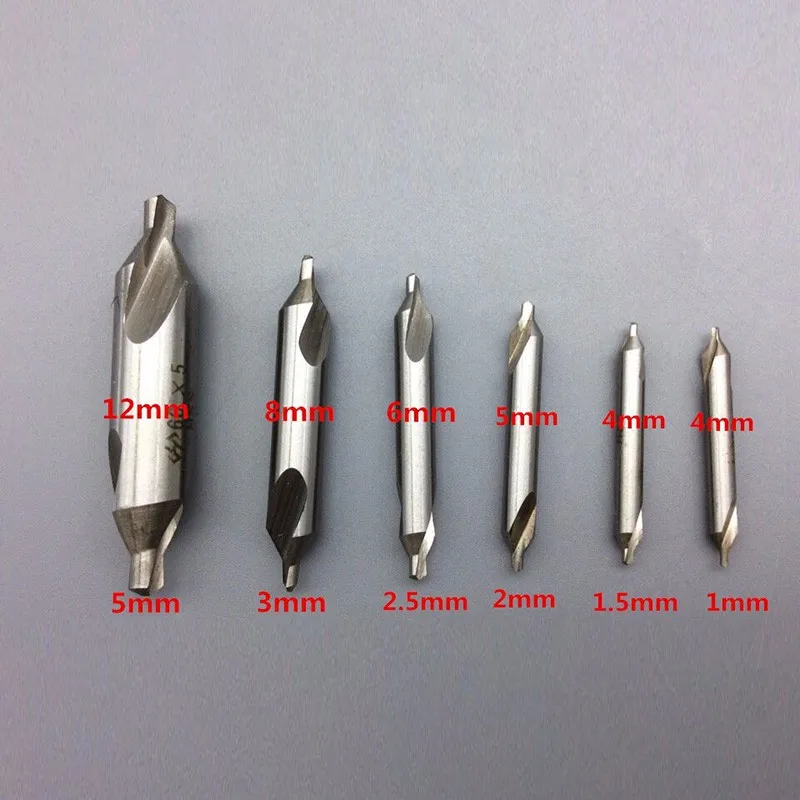 6 шт./компл. электрические HSS Комбинации центровочные сверла зенковки сверло набор токарный станок мельница с углом 60 градусов 5/3/2,5/2/1,5/1 мм