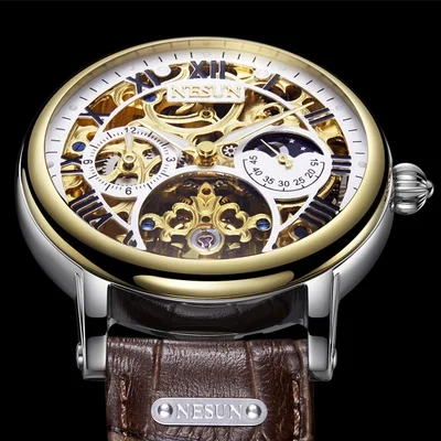 NESUN мужские часы люксовый бренд автоматические механические часы для мужчин relogio masculino многофункциональные турбийон часы N9097-1 - Цвет: Item 3
