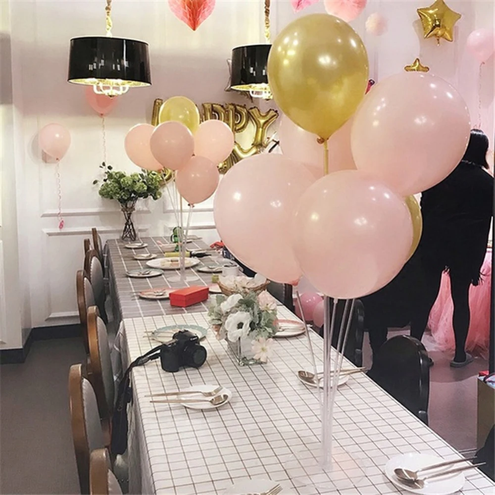 

Birthday Party Supplies Transparent 7 in 1 Balloons Stand Holder on Desk Tool for Wedding Party Decoration