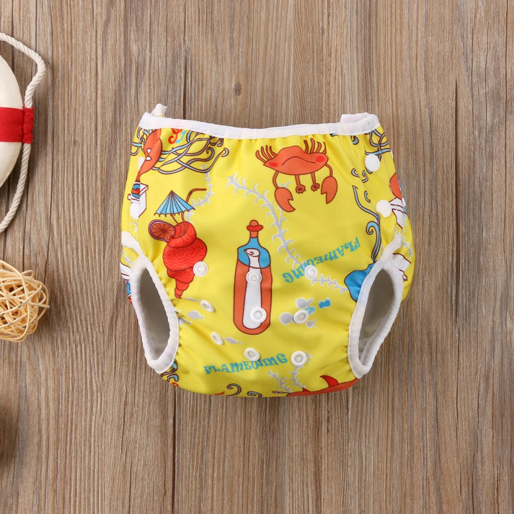 Детские Плавание подгузники многоразовые новорожденных купальный костюм для малыша, купальник для мальчиков и девочек ванный комплект Регулируемый подгузники для купания для младенцев