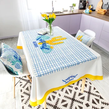

Cotton Fabric Small Fresh Tablecloth Waterproof Tablecloth Ins Tablecloth Rectangle Tea Table Tablecloth Table Tablecloth