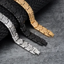 Vinterly Магнитный мужской браслет здоровья энергии нержавеющей стальной магнитный браслет для мужчин преимущества цепи браслет с германием для мужчин