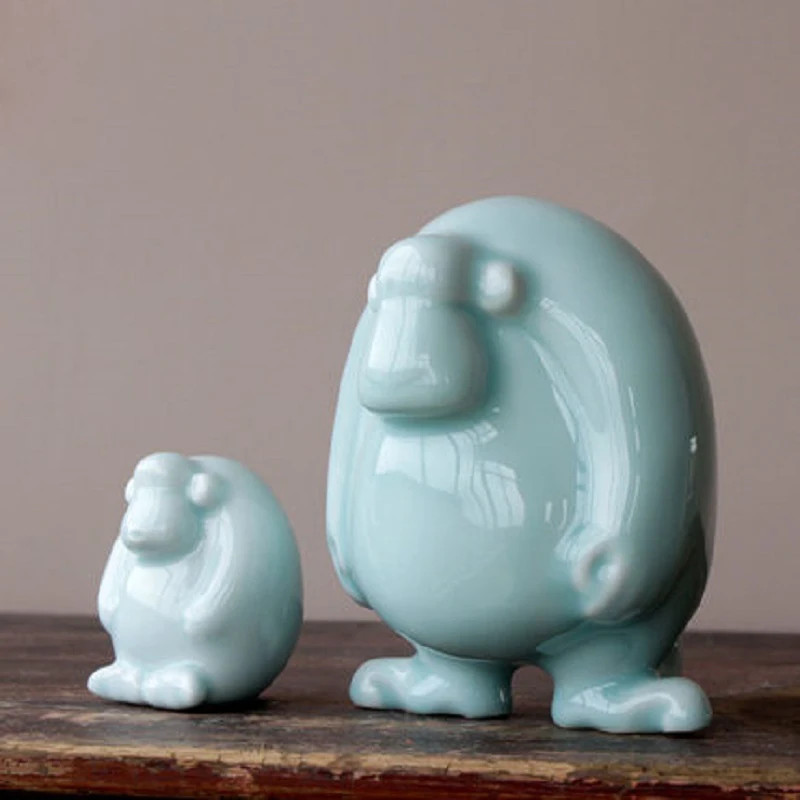 

Father and son orangutan parent-child ceramics decorative ornaments