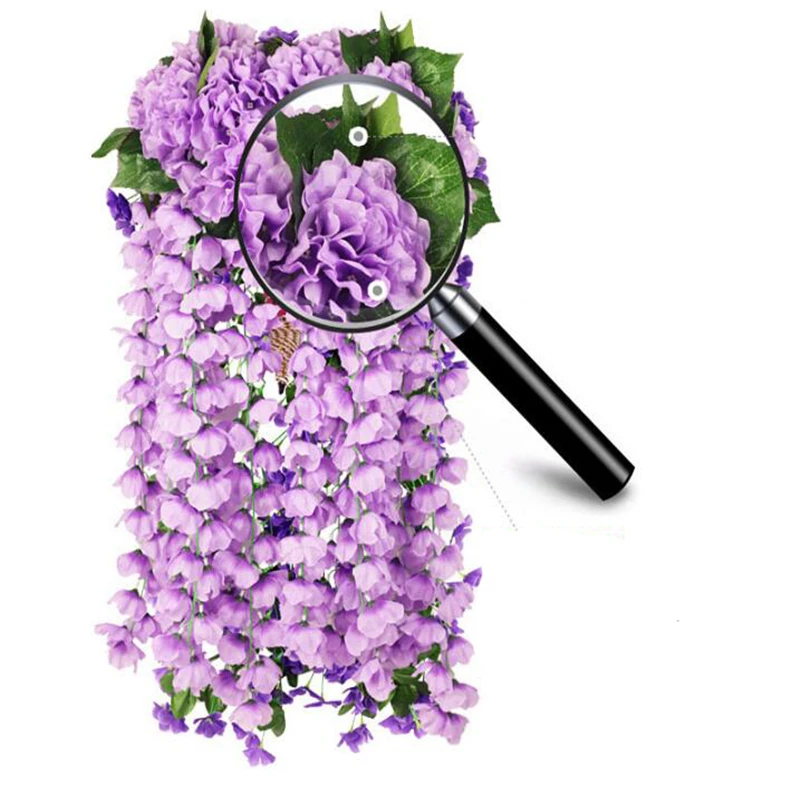

Artificial Flowers Violet Wedding Home Decorations Fake Flower Simulation Flower Vine Simulation Wall-mounted Fake Rattan Decor