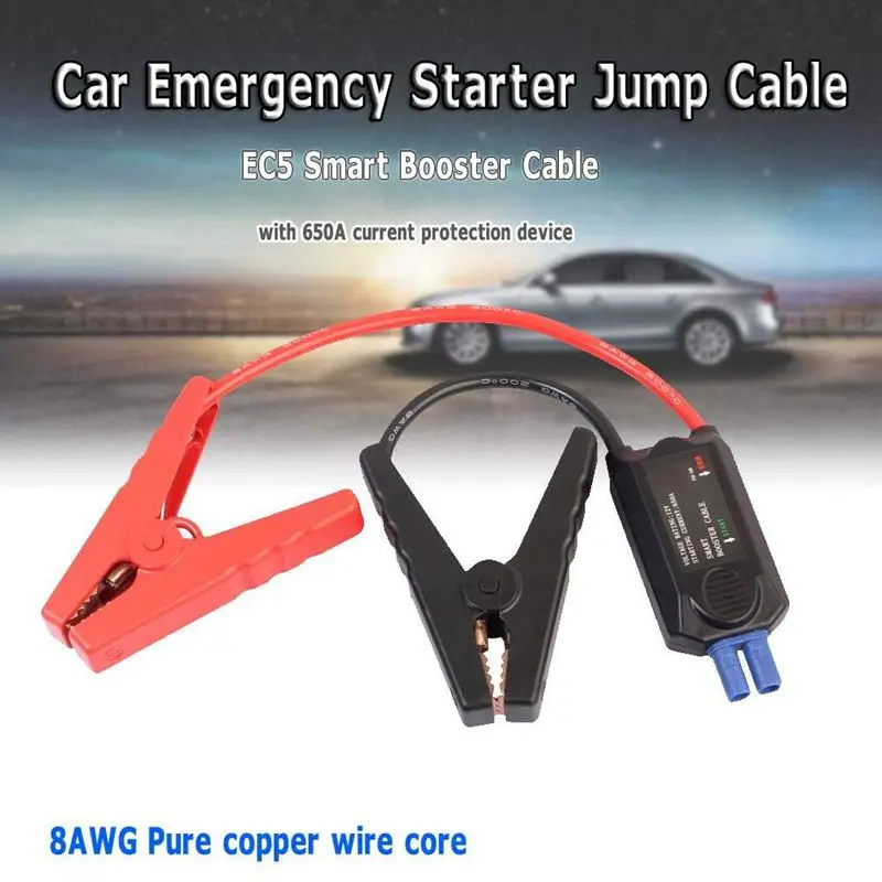 Car Jump Starter 650A EC5 Connector Jumper Cable Alligator Clamps Car Emergency Booster Clip