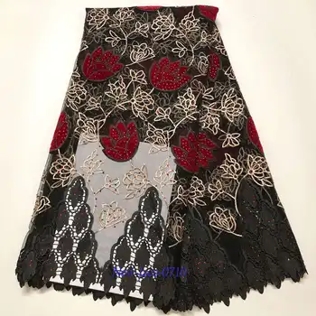 

African Lace Fabrics 2019 High Quality Lace Nigerian Tulle Lace Fabric Bride Stones Velvet French Net Lace Fabric 02