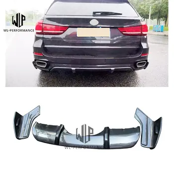 

X5 carbon fiber MP type hree-piece set rear bumper Lip rear diffuse for BMW X5 F15 refit MT car body kit 2014-UP use