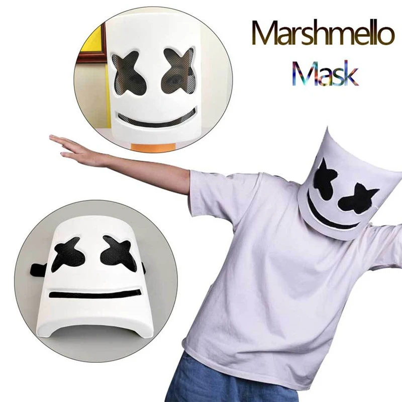 DJMarshMello LED Mask Full Head Helmet Halloween Easter Cosplay Bar