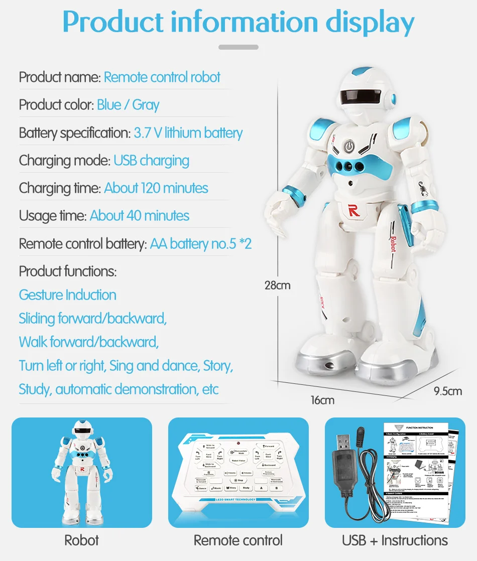 usb зарядка робот Танцующая Поющая история книга жесты фигурка управления RC робот игрушка для мальчиков детей