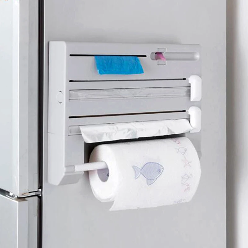 

Kitchen Knives Cling Film Cutter Magic Stick Wall Racks Tissue Storage Rack Multi-use Tape Garbage Bag