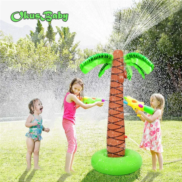 2019 Summer Water Spray Baby Bath Toy Inflatable Sprinkle Coconut Tree Children Garden Lawn Play Water Park Outdoor Beach Ball 1