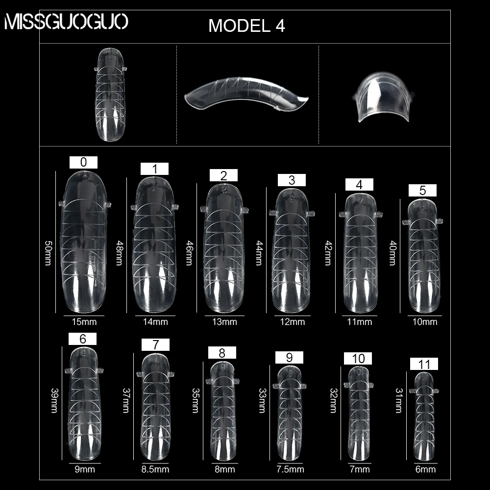 Missguoguo 120 шт./компл. быстрая железный гвоздь пресс-форм для наращивание ногтей профессиональные инструменты двойной формы накладные ногти маникюрные Типсы
