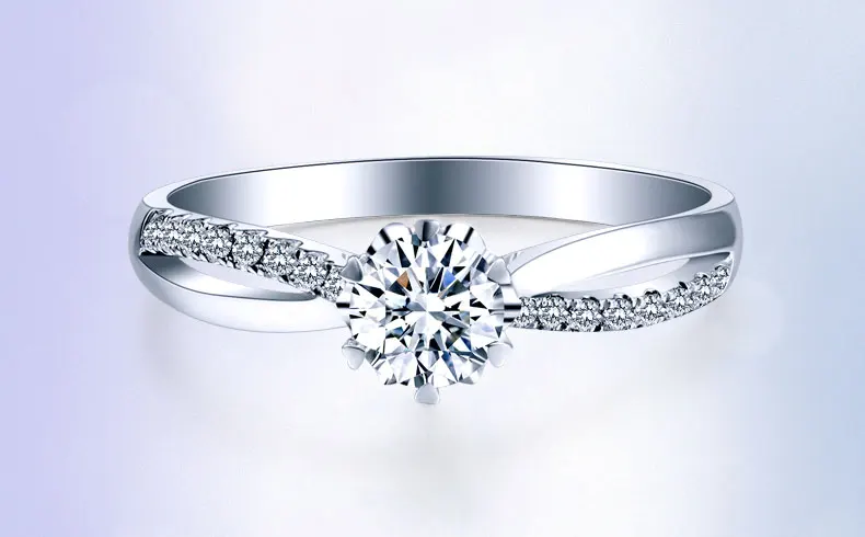 ZHJIASHUN классический 0.8ct Груша Форма кольцо с алмазом moissanites 14 к 585 Белое золото свадебные кольца твист полосы для женщин ювелирные изделия