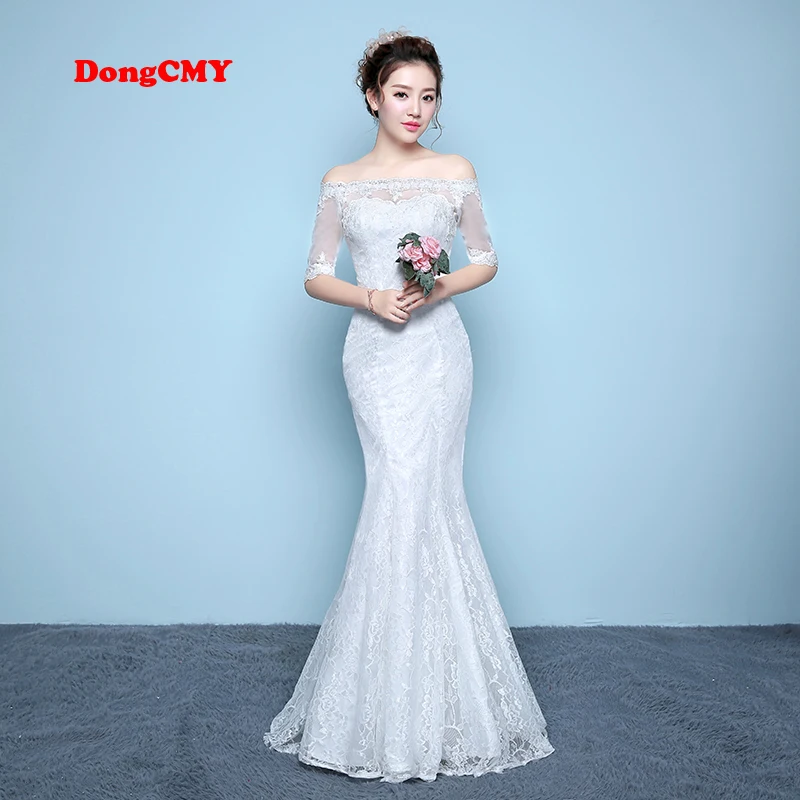 DongCMY LD2010 vestido de Novia Длинный белый цвет vestido de noiva Русалка Свадебные Утягивающее свадебное платье