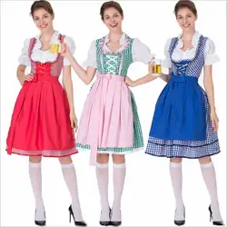 Пивной фестиваль костюм женский немецкий Dirndl платье горничной Бавария Октоберфест Костюм Мюнхен карнавальный наряд для вечеринки для