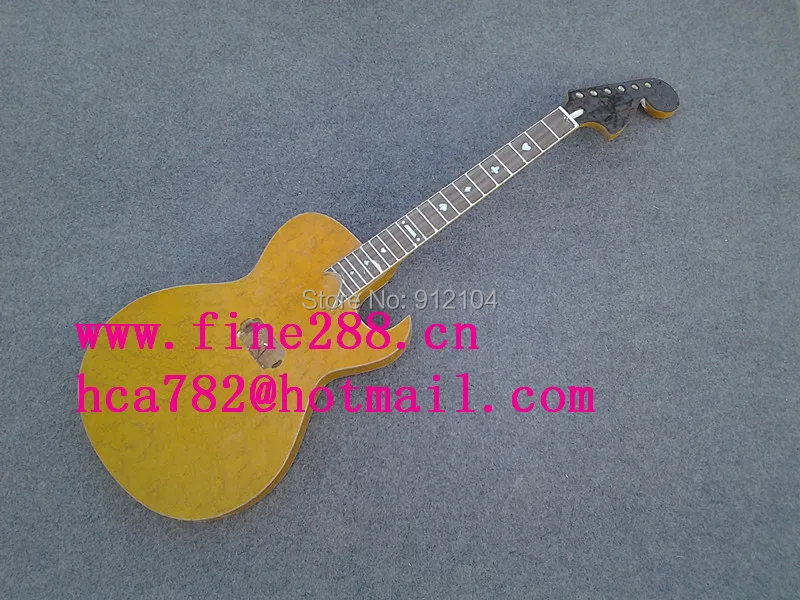 

free shipping new Big John unfinished electric guitar in yellow with mahogany body made in China F-1904