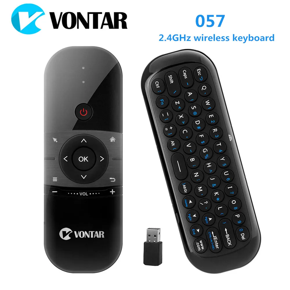 

VONTAR Air Mouse Mini Wireless Keyboard 2.4G Gyro Sensing IR Learning Remote Control For Android TV Box 8.1 HK1 mini T9 X96 mini