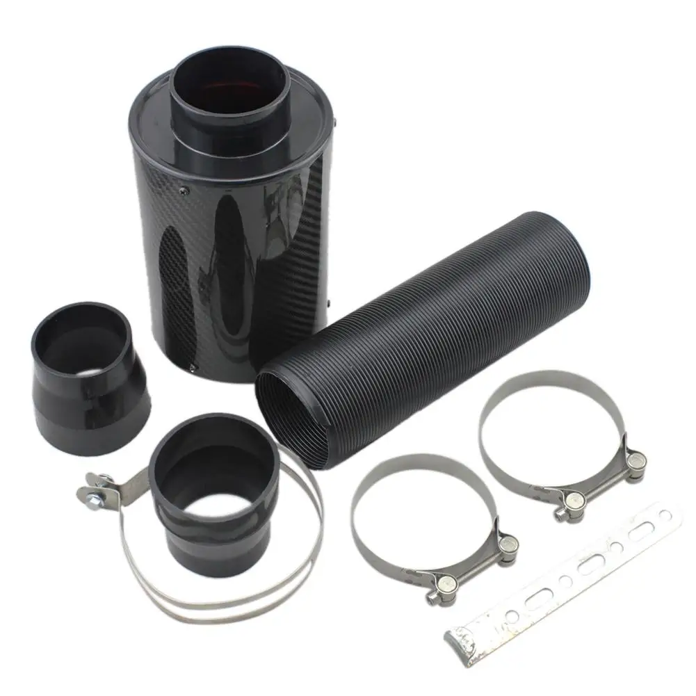 

Automotive Carbon Fiber Intake Bellows Set Modified Intake High Flow Air Filter Easy To Carry Black High Quality Car Air Filter