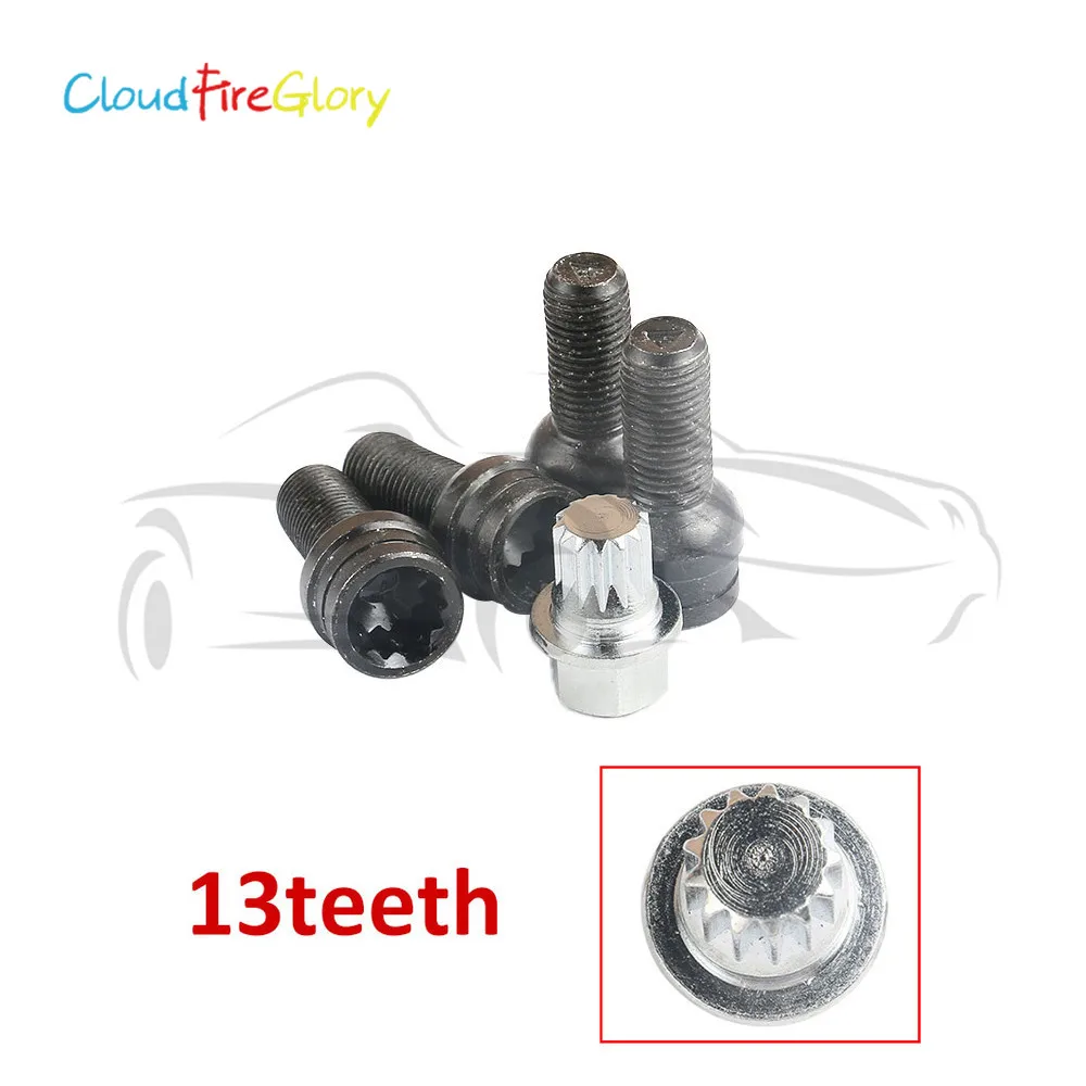 

CloudFireGlory 8D0601139F 002 x5 Set Anti-theft Wheel Screw Bolt Lock Nut Key Adapter For VW Golf Jetta Passat Audi A4 A6 A8 TT