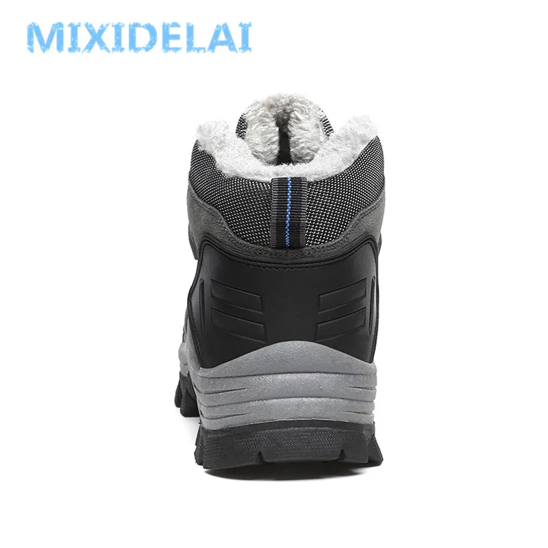 MIXIDELAI/ Новые мужские ботинки для мужчин; зимние ботинки; теплые меховые и плюшевые модные мужские ботинки на шнуровке с высоким верхом; уличные кроссовки; ботинки